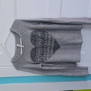Bethany Mota heart sweater gray black large Comfy Soft